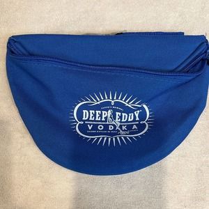 Deep Eddy Vodka Blue Fanny Pack Front And Back Zipper Two Pocket Snap Adjustable
